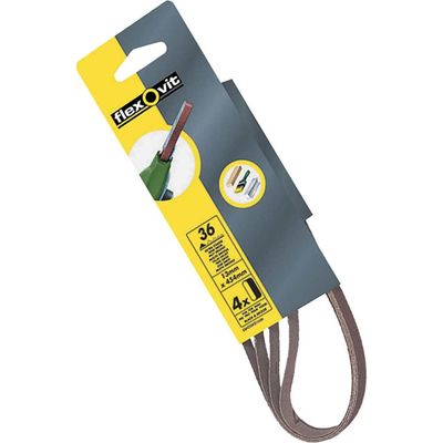 Flexovit 63642526439 Powerfile Sanding Belt 454Mm X 13Mm Medium 80G (Pack 4)