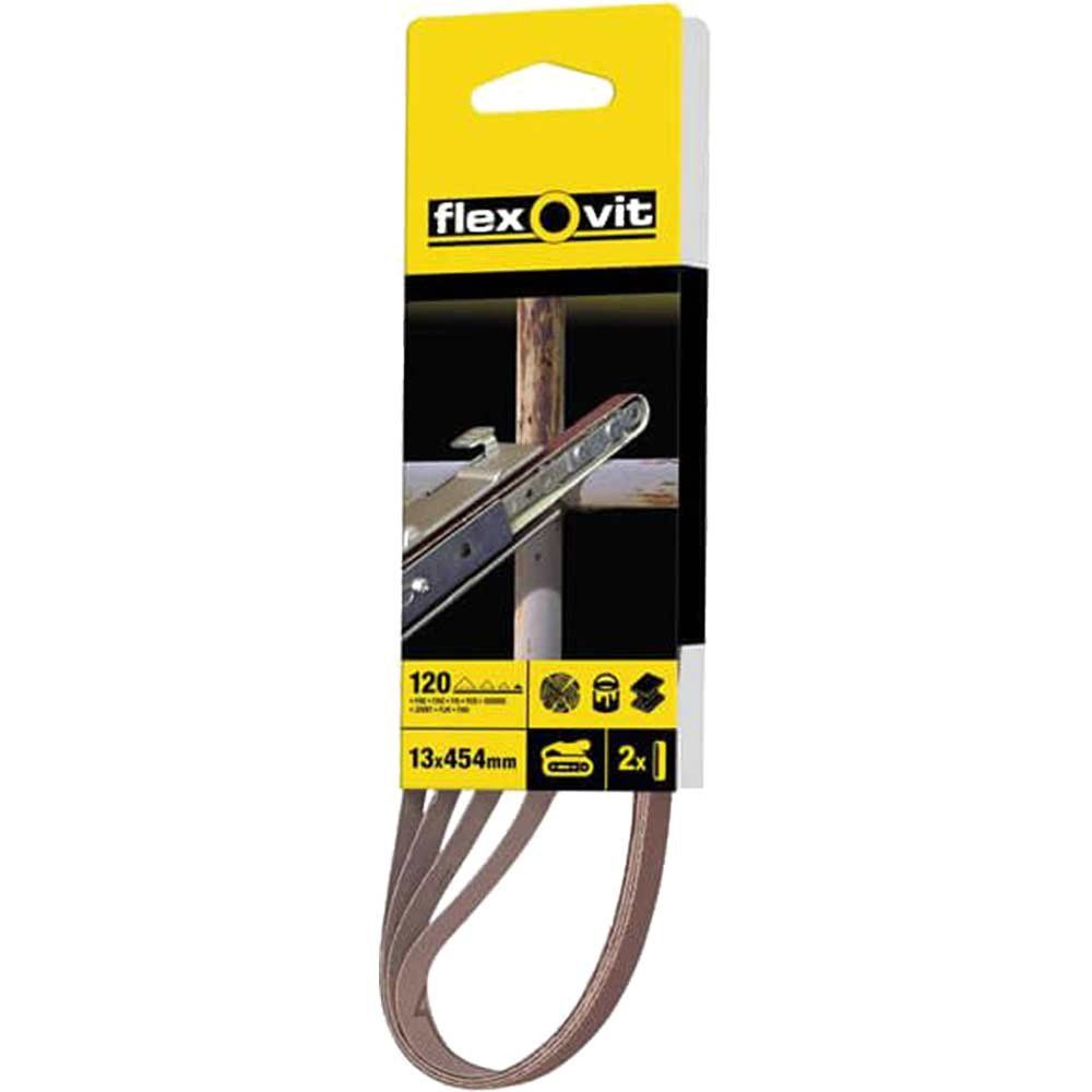 Flexovit 63642526460 Powerfile Sanding Belt 454Mm X 13Mm Fine 120G (Pack 4) - Image 1