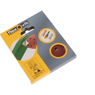 Flexovit 63642526721 Delta Hook & Loop Sanding Sheets 94Mm Assorted (Pack 25)