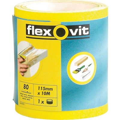 Flexovit 66261104026 High-Performance Sanding Roll 115Mm X 5M Fine 120G