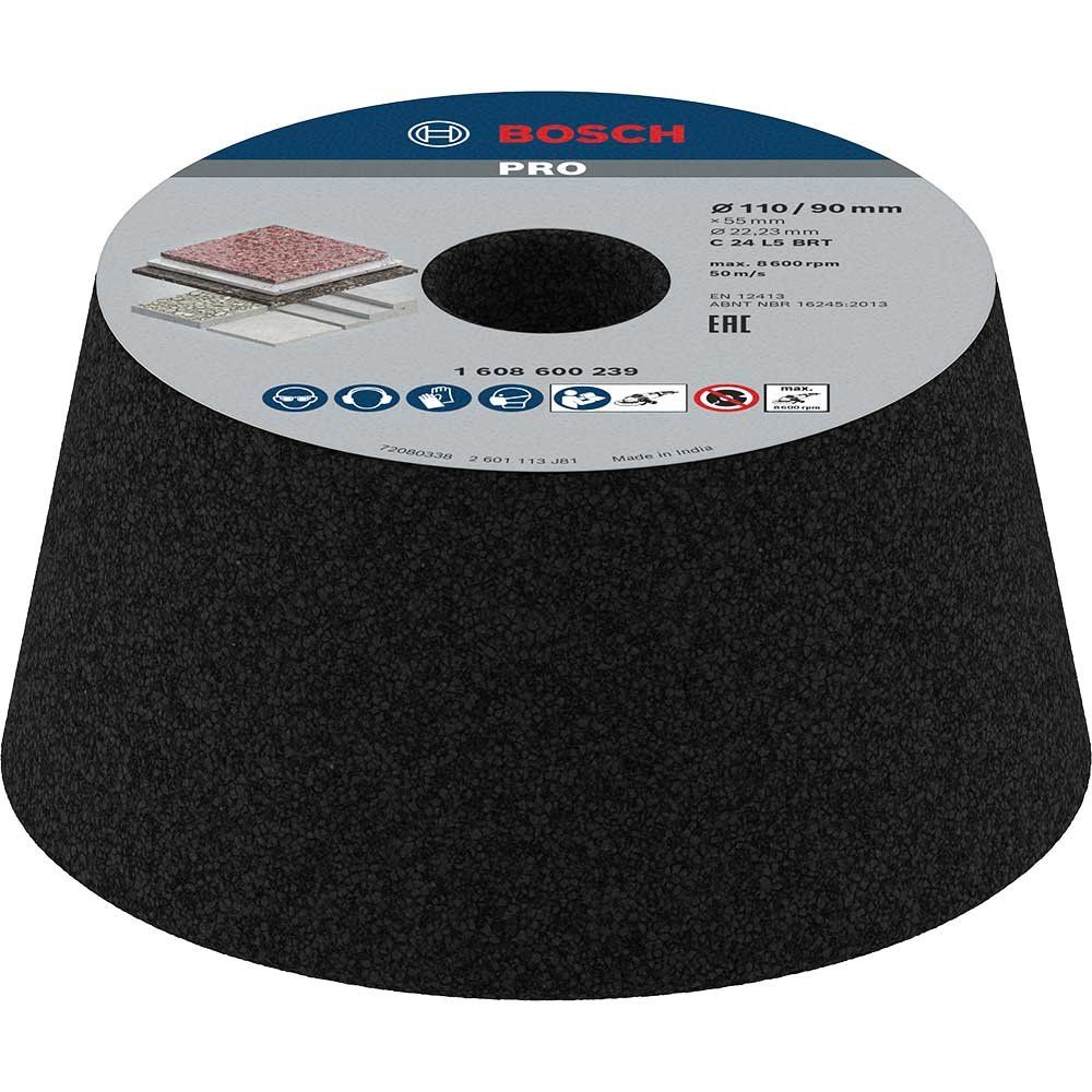 Bosch PRO Conical Abrasive Cup Wheel for Stone 110mm 24g - Image 1