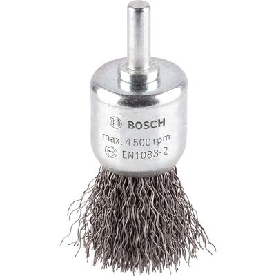 Bosch PRO 0.3mm Crimped Steel Wire Pencil Brush 25mm 6mm Shank