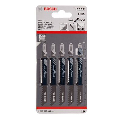 Bosch Bosch T111C Jigsaw Blades Wood/Plastic 5 Pack