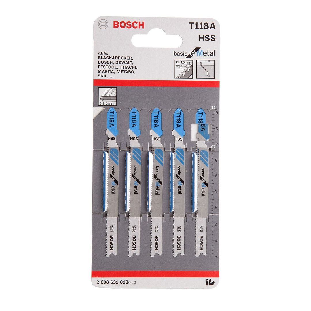 Bosch T118A Metal Blades 5 Pack 2608631013 - Image 1