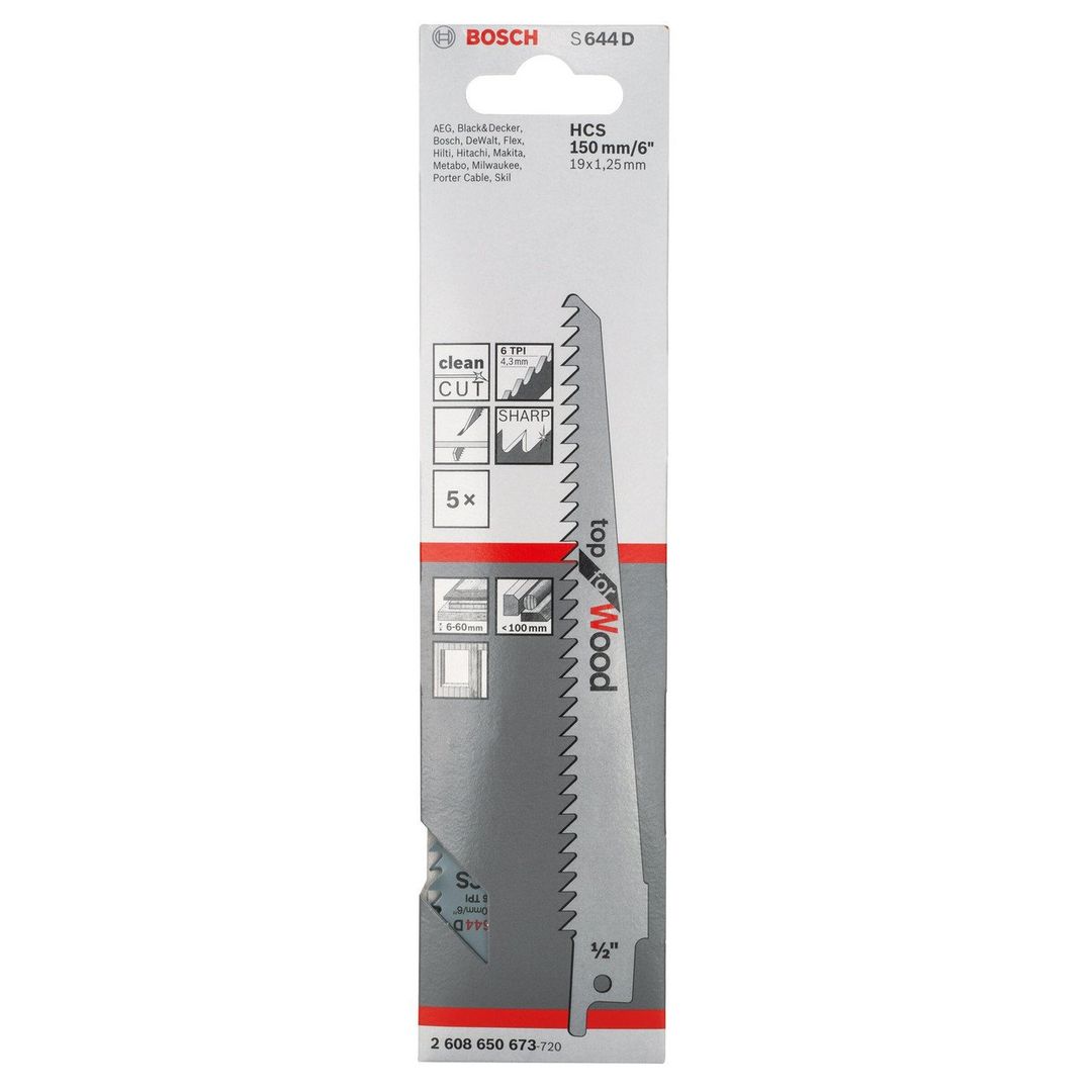 Bosch Topwood Unishank Saw Blades Pack 5 (2608650673) - Image 1