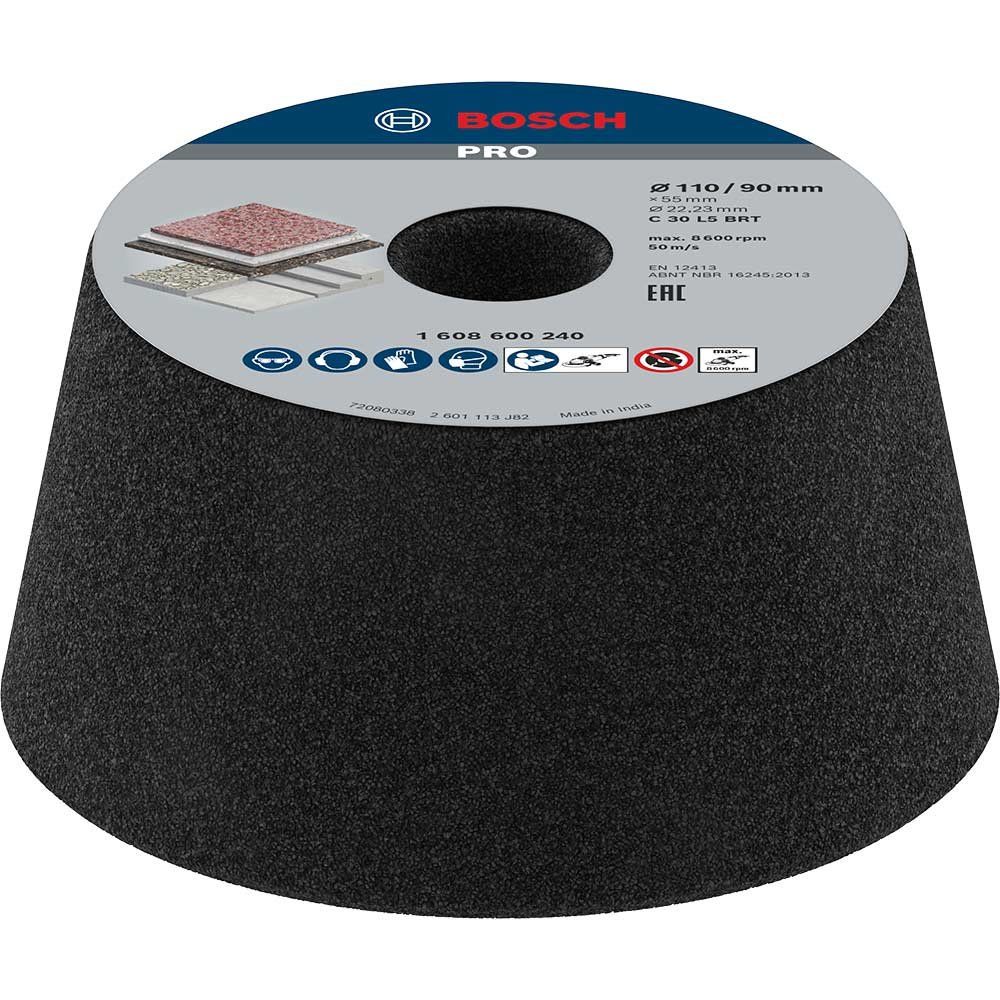 Bosch PRO Conical Abrasive Cup Wheel for Stone 110mm 36g - Image 1