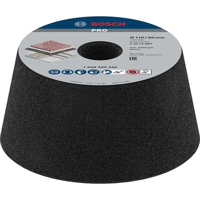 Bosch PRO Conical Abrasive Cup Wheel for Stone 110mm 36g