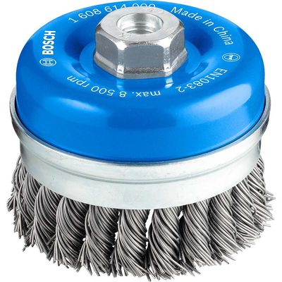 Bosch PRO 0.8mm Knotted Steel Wire Cup Brush 90mm M14 Thread