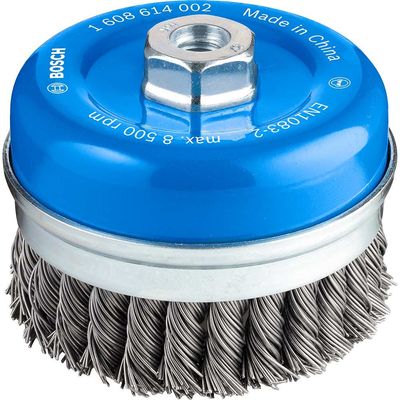Bosch PRO 0.8mm Knotted Steel Wire Cup Brush 100mm M14 Thread
