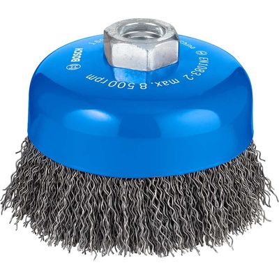 Bosch PRO 0.5mm Crimped Steel Wire Cup Brush 100mm M14 Thread