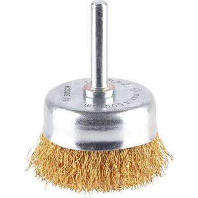 Bosch PRO 0.2mm Crimped Brass Wire Brush 50mm 6mm Shank