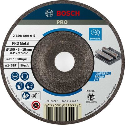 Bosch PRO A30T BF Depressed Centre Metal Grinding Disc 100mm