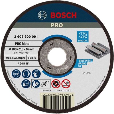 Bosch PRO A30S BF Flat Metal Cutting Disc 100mm