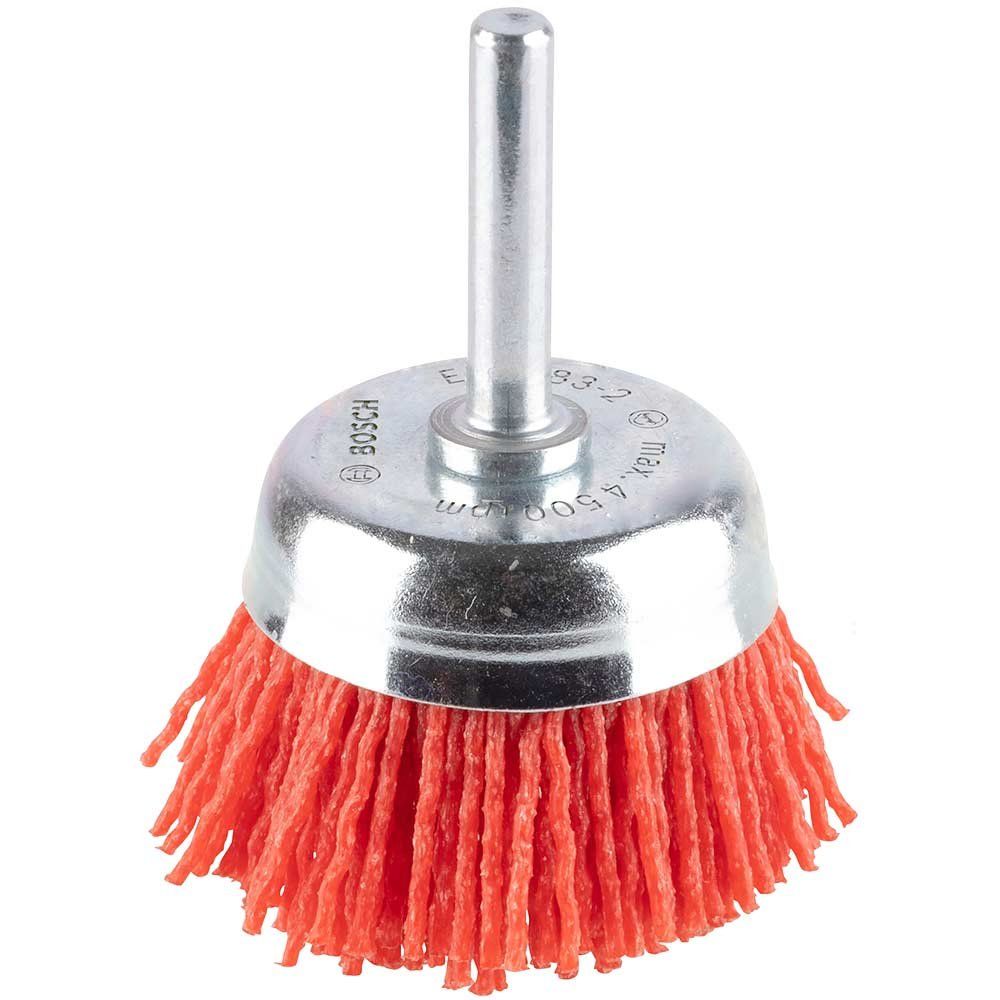 Bosch PRO Nylon Bristle Cup Brush 50mm 6mm Shank - Image 1
