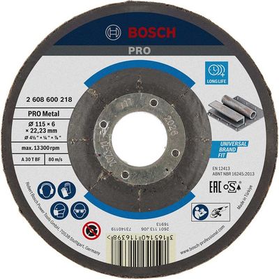 Bosch PRO A30T BF Depressed Centre Metal Grinding Disc 115mm