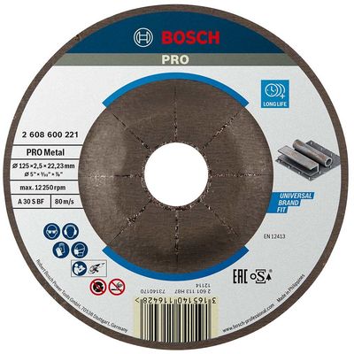Bosch PRO A30S BF Depressed Centre Metal Cutting Disc 125mm