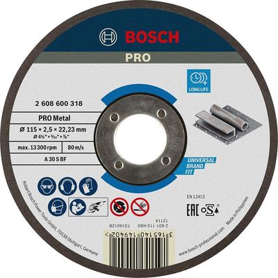 Bosch PRO A30S BF Flat Metal Cutting Disc 115mm