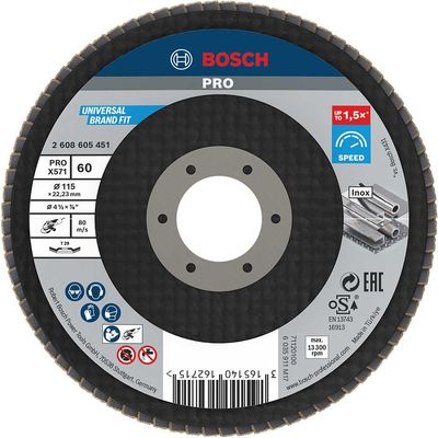 Bosch PRO Zirconium Abrasive Flap Disc 115mm 60g