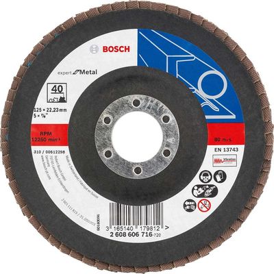 Bosch EXPERT X551 for Metal Angled Flap Disc 125mm 40g Pack of 1