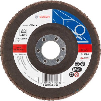 Bosch EXPERT X551 for Metal Angled Flap Disc 125mm 80g Pack of 1