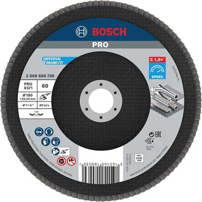 Bosch PRO Zirconium Abrasive Flap Disc 180mm 60g