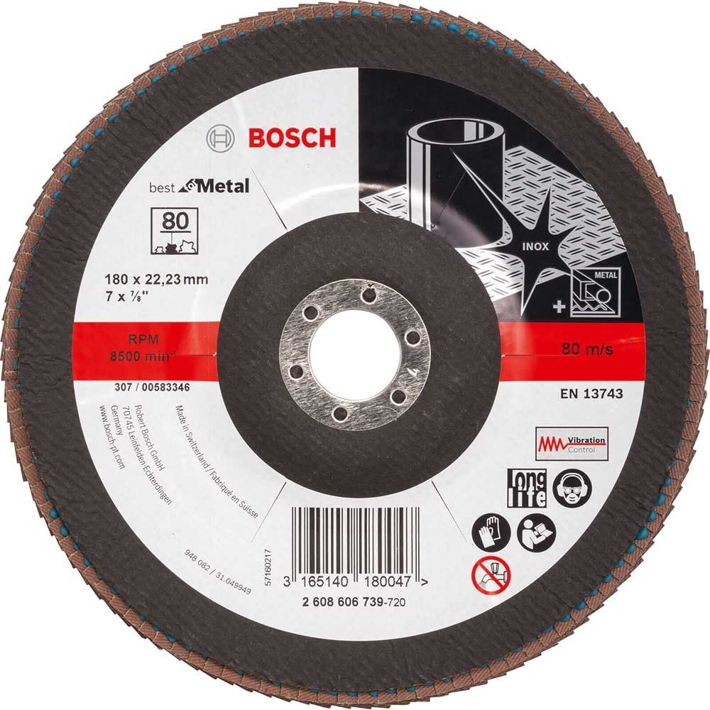 Bosch PRO Zirconium Abrasive Flap Disc 180mm 80g - Image 1