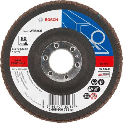 Bosch EXPERT X551 for Metal Angled Flap Disc 115mm 60g Pack of 1