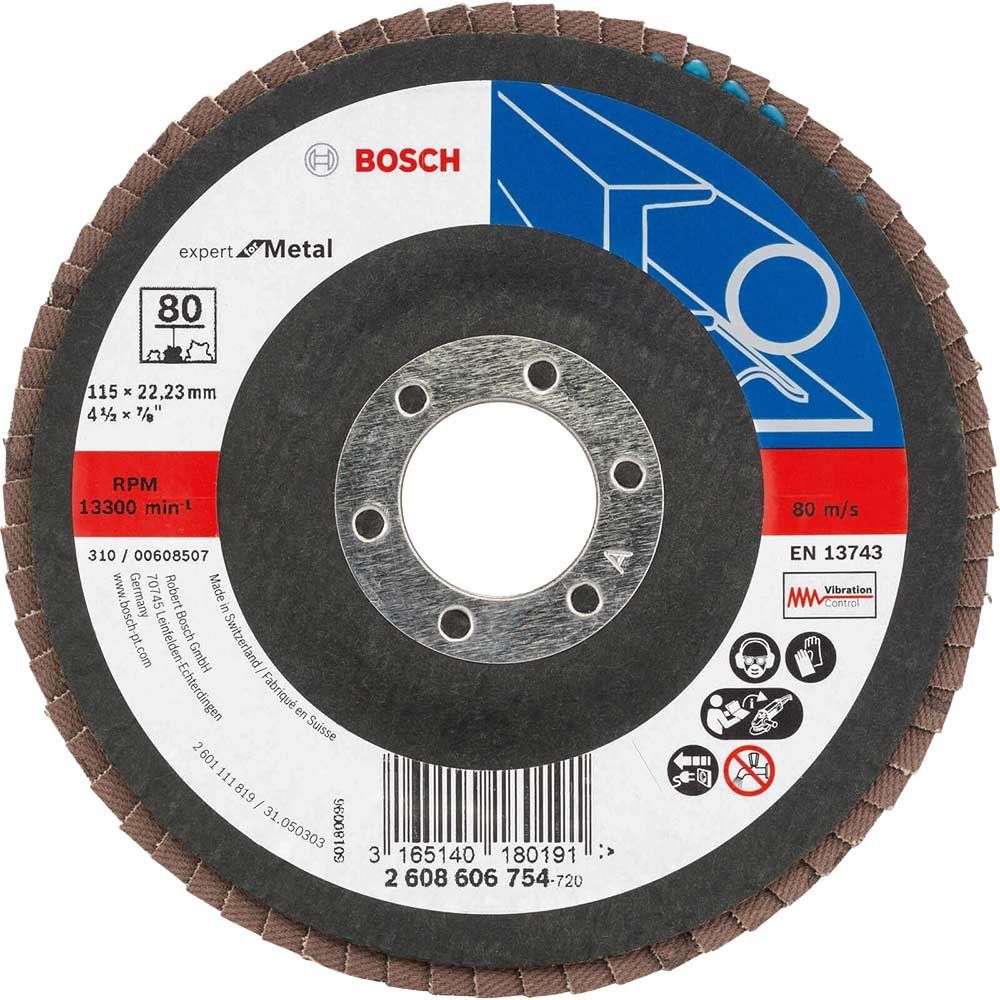 Bosch EXPERT X551 for Metal Angled Flap Disc 115mm 80g Pack of 1 - Image 1