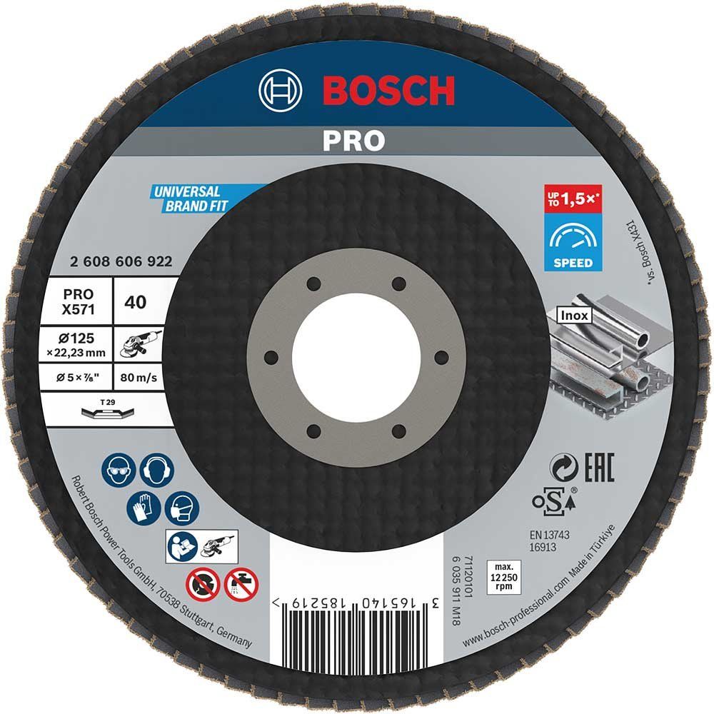 Bosch PRO Zirconium Abrasive Flap Disc 125mm 40g - Image 1
