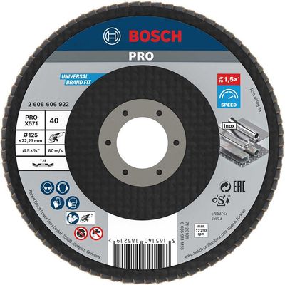 Bosch PRO Zirconium Abrasive Flap Disc 125mm 40g
