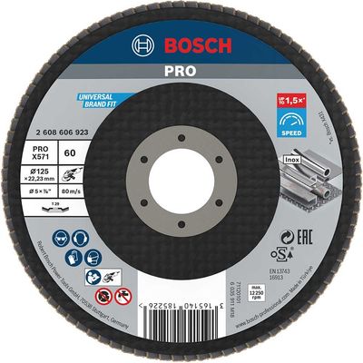 Bosch PRO Zirconium Abrasive Flap Disc 125mm 60g