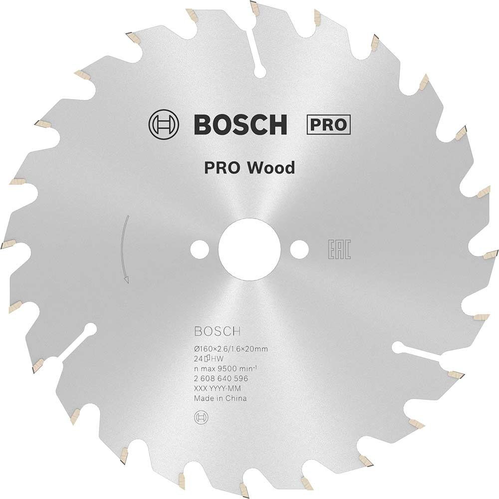 Bosch PRO Optiline Wood Cutting Saw Blade 160mm 24T 20mm - Image 1