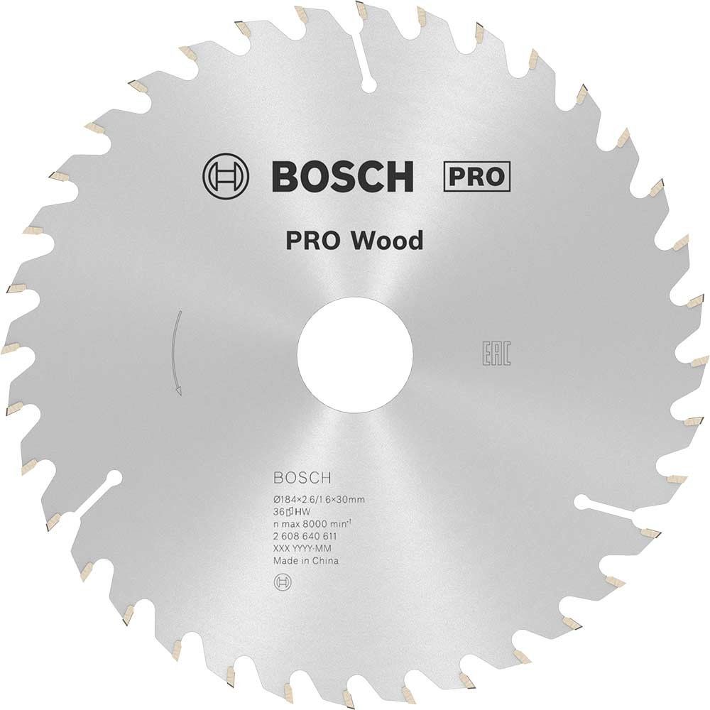 Bosch PRO Optiline Wood Cutting Saw Blade 184mm 36T 30mm - Image 1
