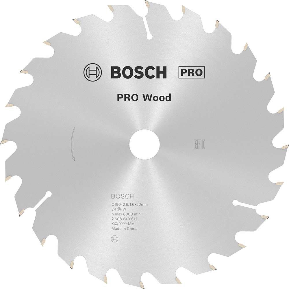 Bosch PRO Optiline Wood Cutting Saw Blade 190mm 24T 20mm - Image 1