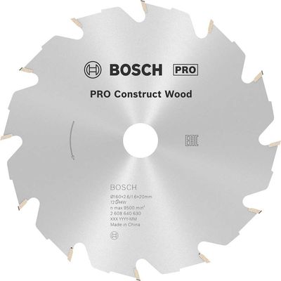 Bosch PRO Construct Wood Cutting Saw Blade 160mm 12T 20mm