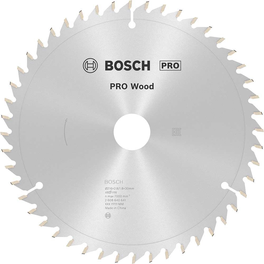 Bosch PRO Optiline Wood Cutting Mitre Saw Blade 216mm 48T 30mm - Image 1