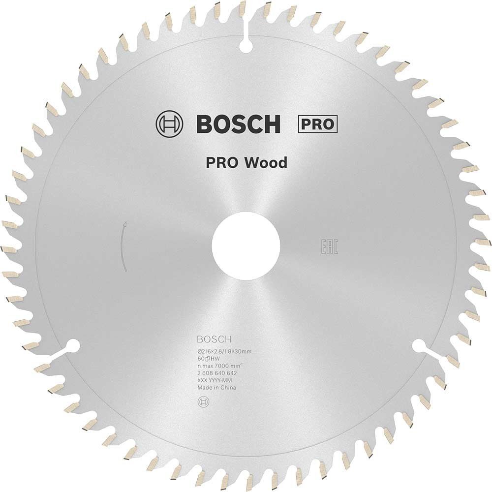 Bosch PRO Optiline Wood Cutting Mitre Saw Blade 216mm 60T 30mm - Image 1