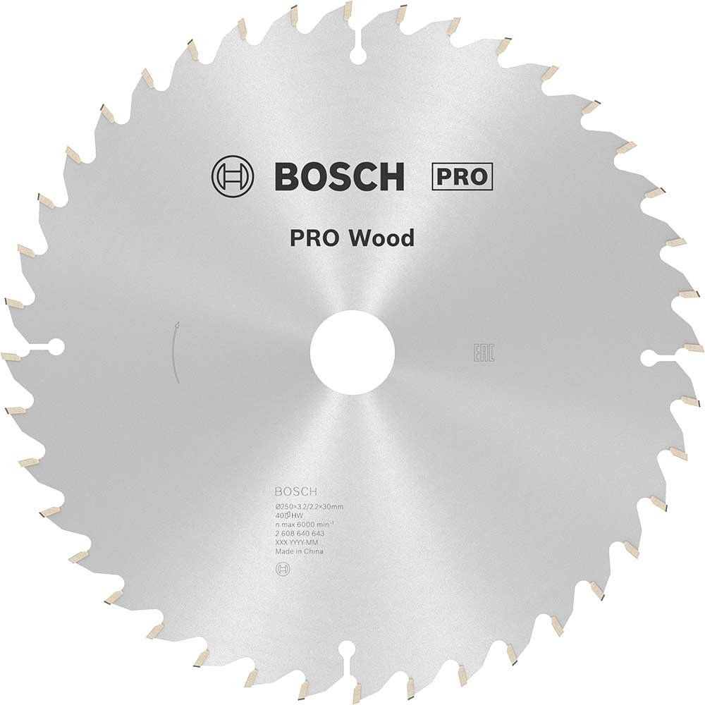 Bosch PRO Wood Cutting Mitre Saw Blade 250mm 40T 30mm - Image 1