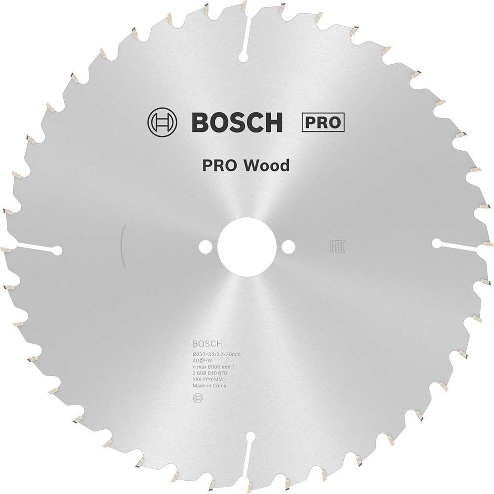 Bosch PRO Optiline Wood Cutting Table Saw Blade 250mm 40T 30mm - Image 1