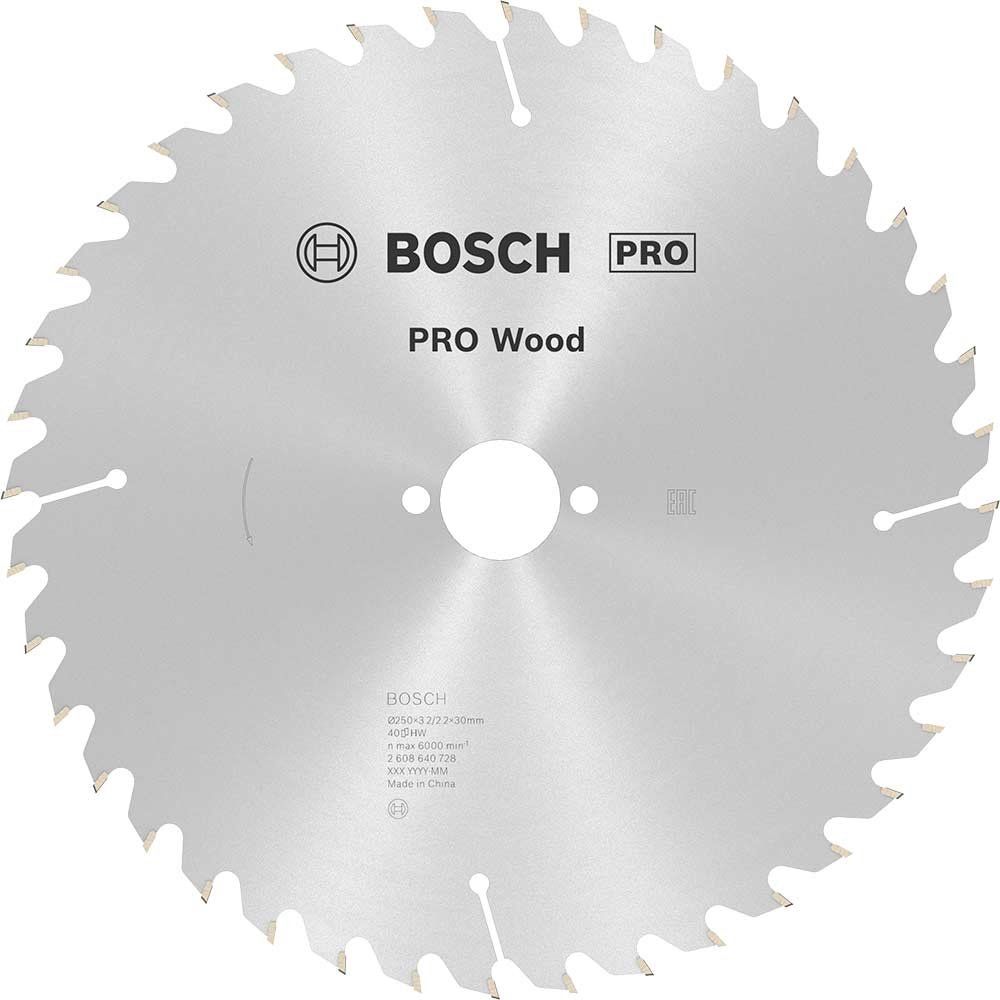 Bosch PRO Optiline Wood Cutting Saw Blade 250mm 40T 30mm - Image 1