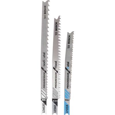 Bosch Progressor Assorted Jigsaw Blades Pack of 3