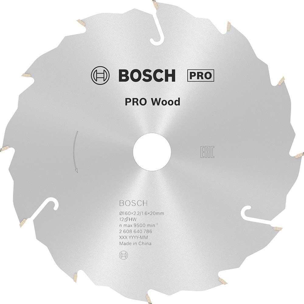 Bosch PRO Speedline Wood Cutting Saw Blade 160mm 12T 20mm - Image 1