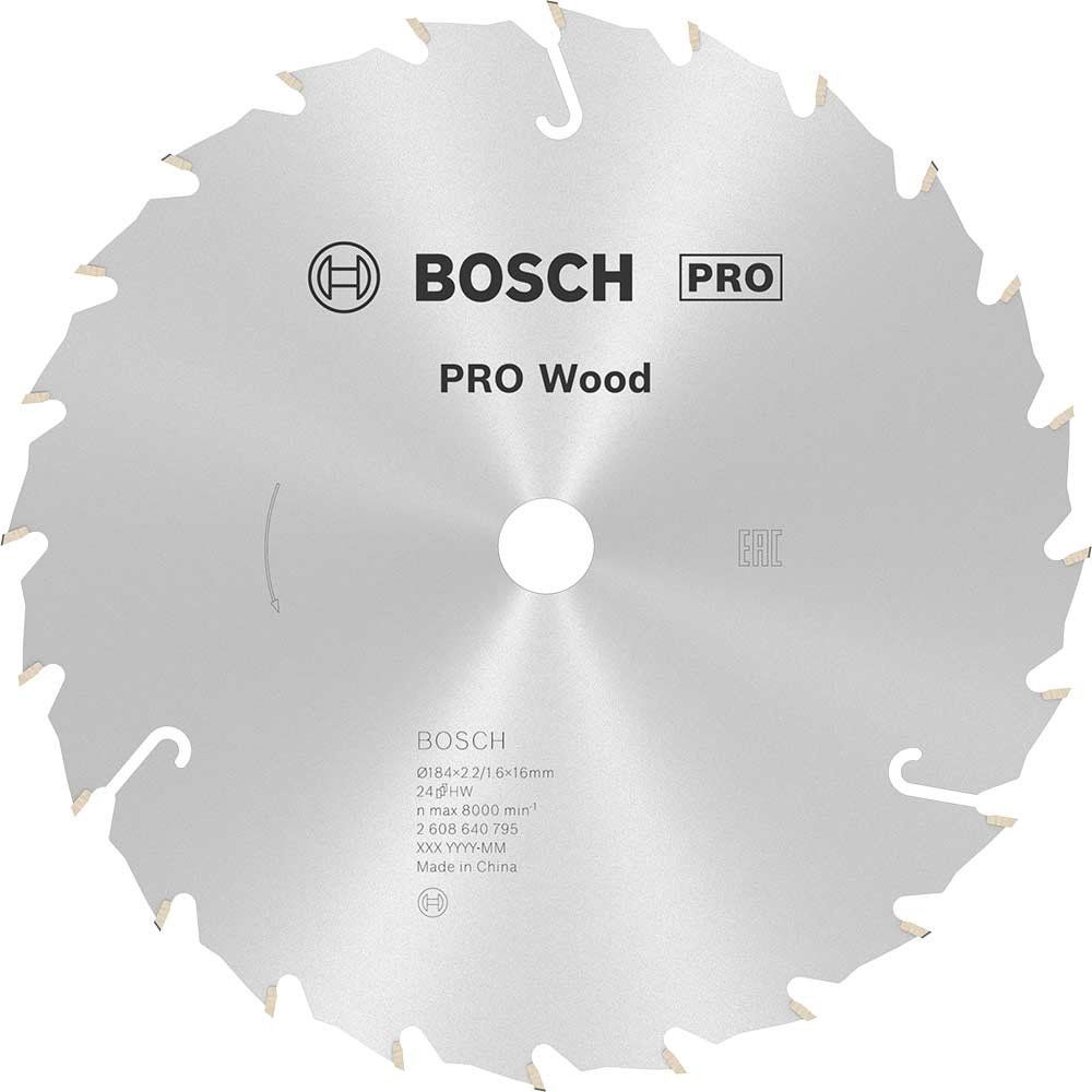 Bosch PRO Speedline Wood Cutting Saw Blade 184mm 24T 16mm - Image 1