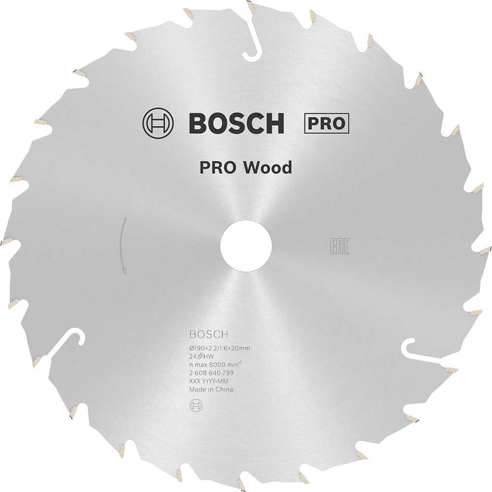 Bosch PRO Speedline Wood Cutting Saw Blade 190mm 24T 20mm - Image 1
