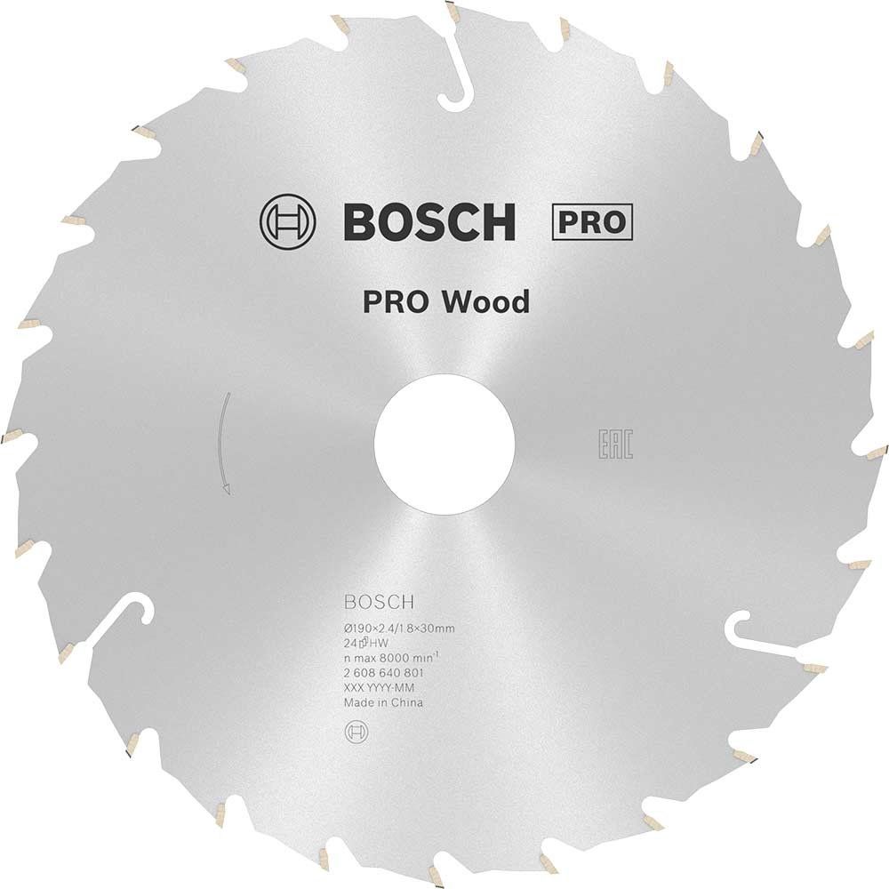 Bosch PRO Speedline Wood Cutting Saw Blade 190mm 24T 30mm - Image 1