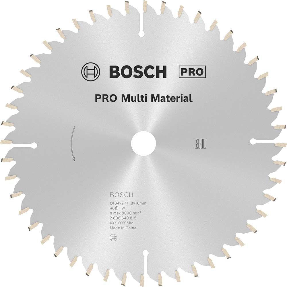 Bosch PRO Multi Material Cutting Mitre and Table Saw Blade 184mm 48T 16mm - Image 1