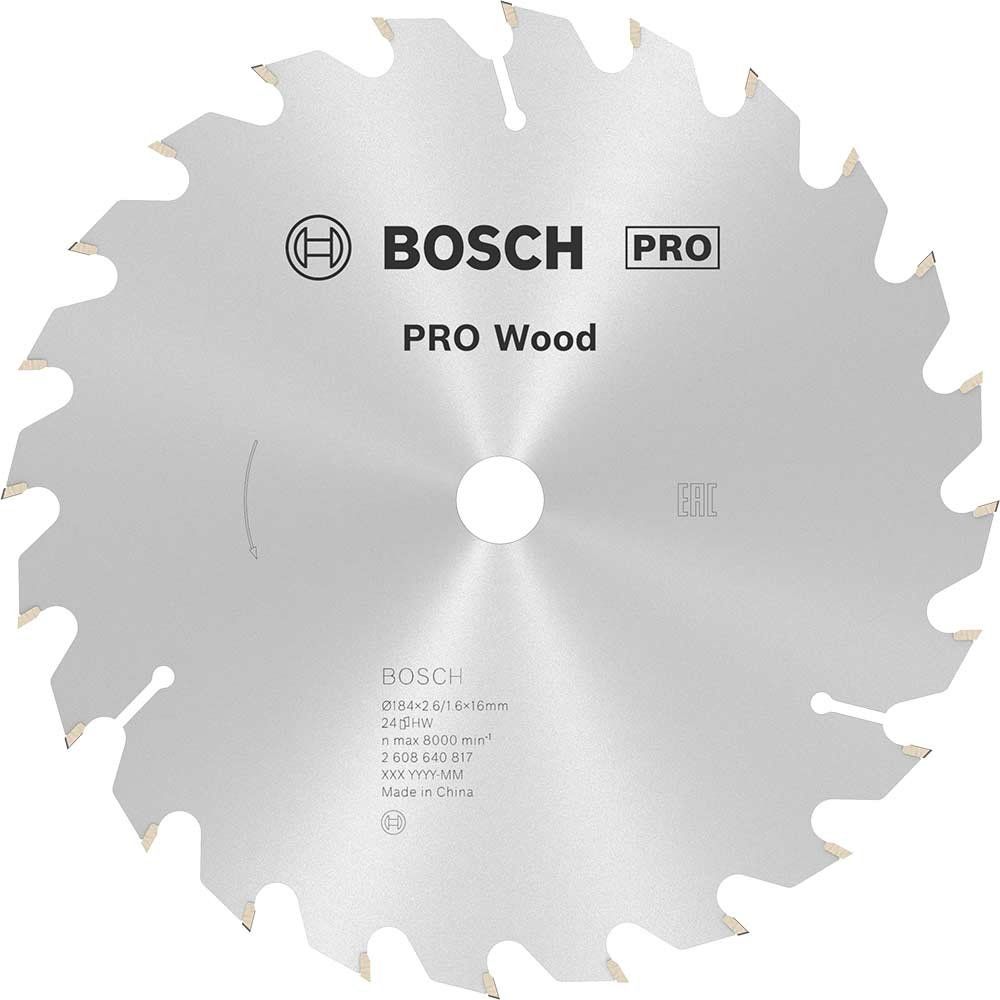 Bosch PRO Optiline Wood Cutting Saw Blade 184mm 24T 16mm - Image 1