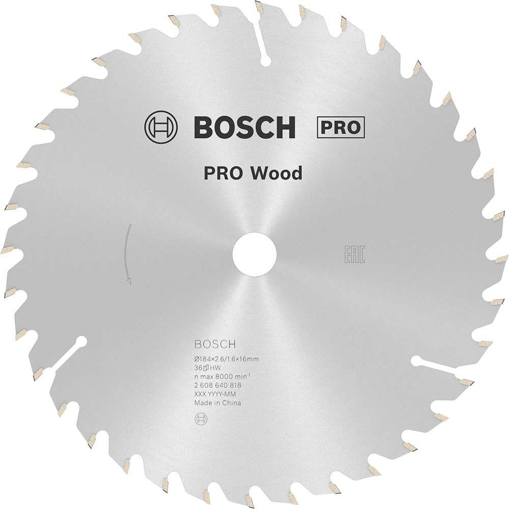 Bosch PRO Optiline Wood Cutting Saw Blade 184mm 36T 16mm - Image 1
