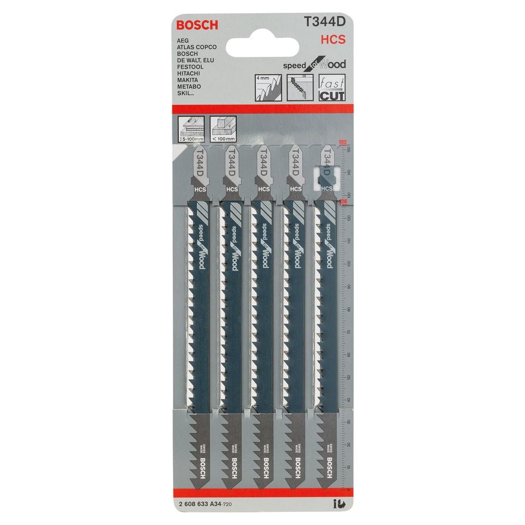 Bosch T344D Speed For Wood Jigsaw Blades (5 Pack) - Image 1