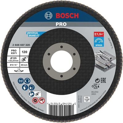 Bosch PRO Zirconium Abrasive Flap Disc 125mm 120g